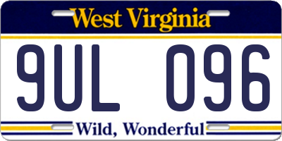 WV license plate 9UL096