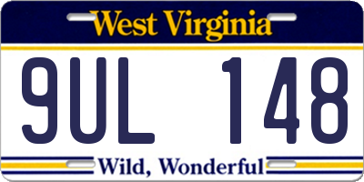 WV license plate 9UL148