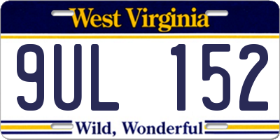 WV license plate 9UL152