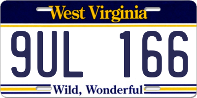 WV license plate 9UL166