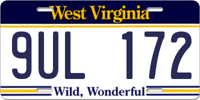 WV license plate 9UL172