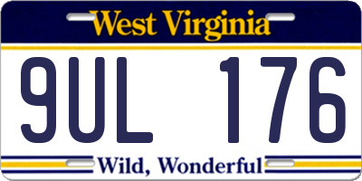 WV license plate 9UL176