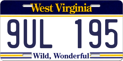 WV license plate 9UL195