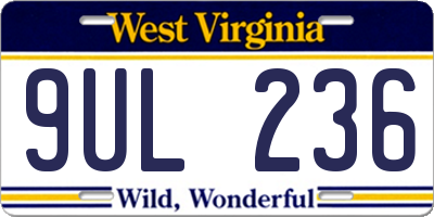 WV license plate 9UL236