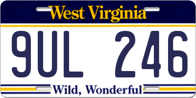 WV license plate 9UL246