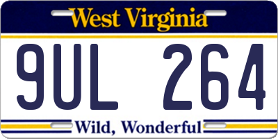 WV license plate 9UL264