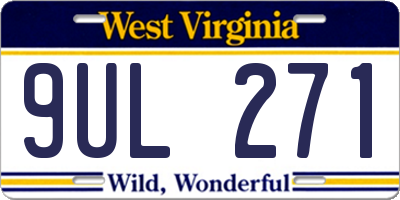 WV license plate 9UL271