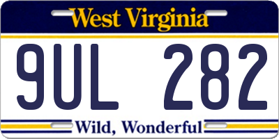 WV license plate 9UL282