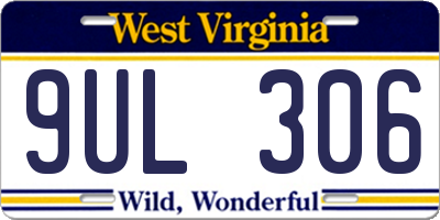 WV license plate 9UL306