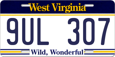 WV license plate 9UL307