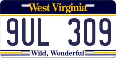 WV license plate 9UL309