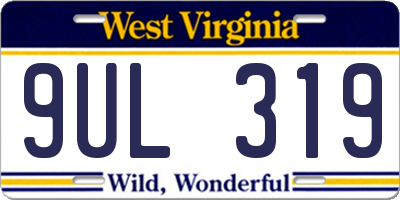 WV license plate 9UL319