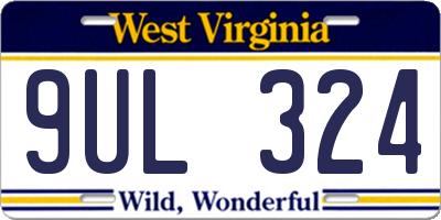 WV license plate 9UL324