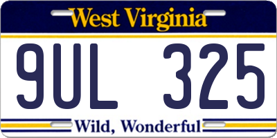 WV license plate 9UL325