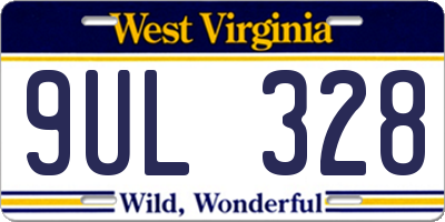 WV license plate 9UL328