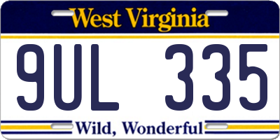 WV license plate 9UL335