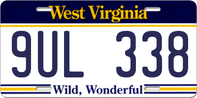 WV license plate 9UL338