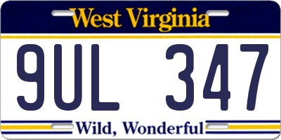 WV license plate 9UL347