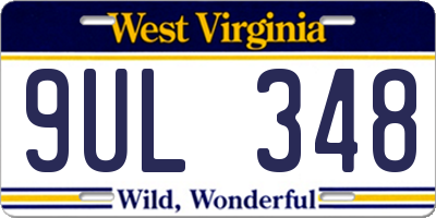 WV license plate 9UL348