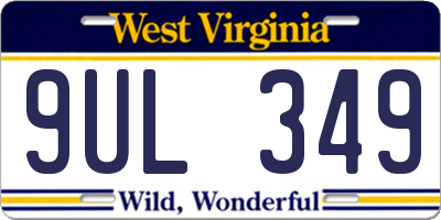 WV license plate 9UL349