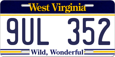 WV license plate 9UL352