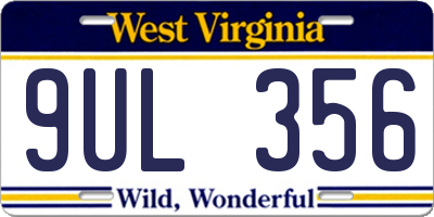 WV license plate 9UL356