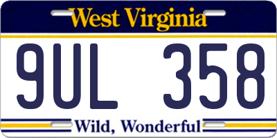 WV license plate 9UL358