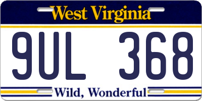 WV license plate 9UL368
