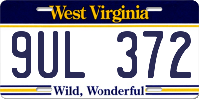 WV license plate 9UL372