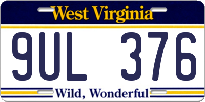 WV license plate 9UL376