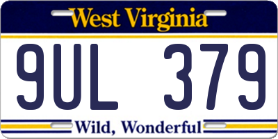 WV license plate 9UL379