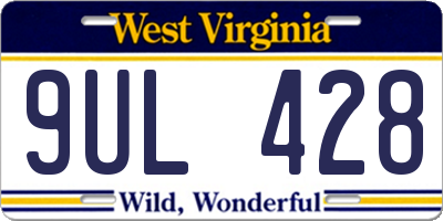 WV license plate 9UL428