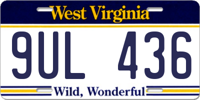 WV license plate 9UL436