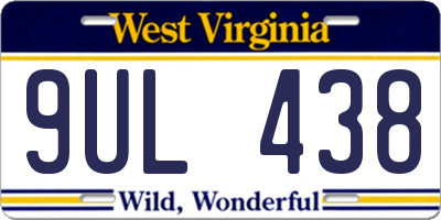WV license plate 9UL438
