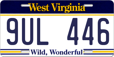 WV license plate 9UL446