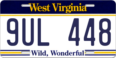 WV license plate 9UL448
