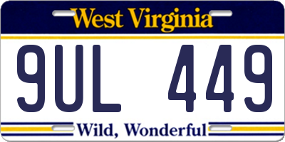 WV license plate 9UL449