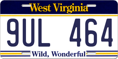 WV license plate 9UL464