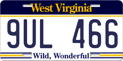 WV license plate 9UL466