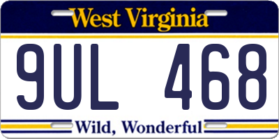 WV license plate 9UL468