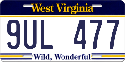 WV license plate 9UL477