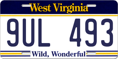 WV license plate 9UL493