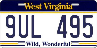 WV license plate 9UL495