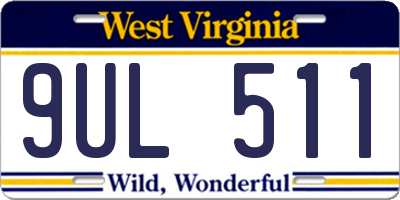 WV license plate 9UL511