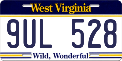 WV license plate 9UL528