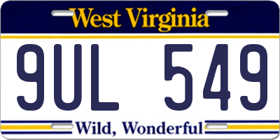 WV license plate 9UL549