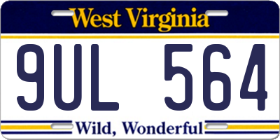 WV license plate 9UL564