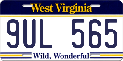 WV license plate 9UL565
