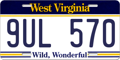 WV license plate 9UL570