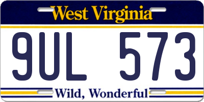 WV license plate 9UL573